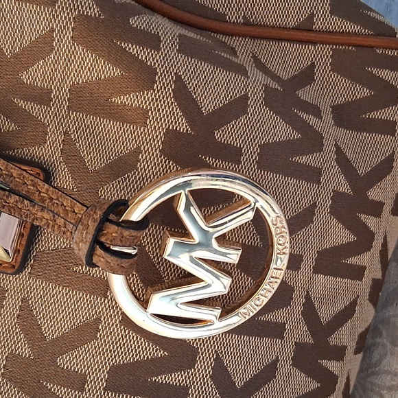 Michael Kors Signature Logo Canvas Handbag - Picture 3 of 10